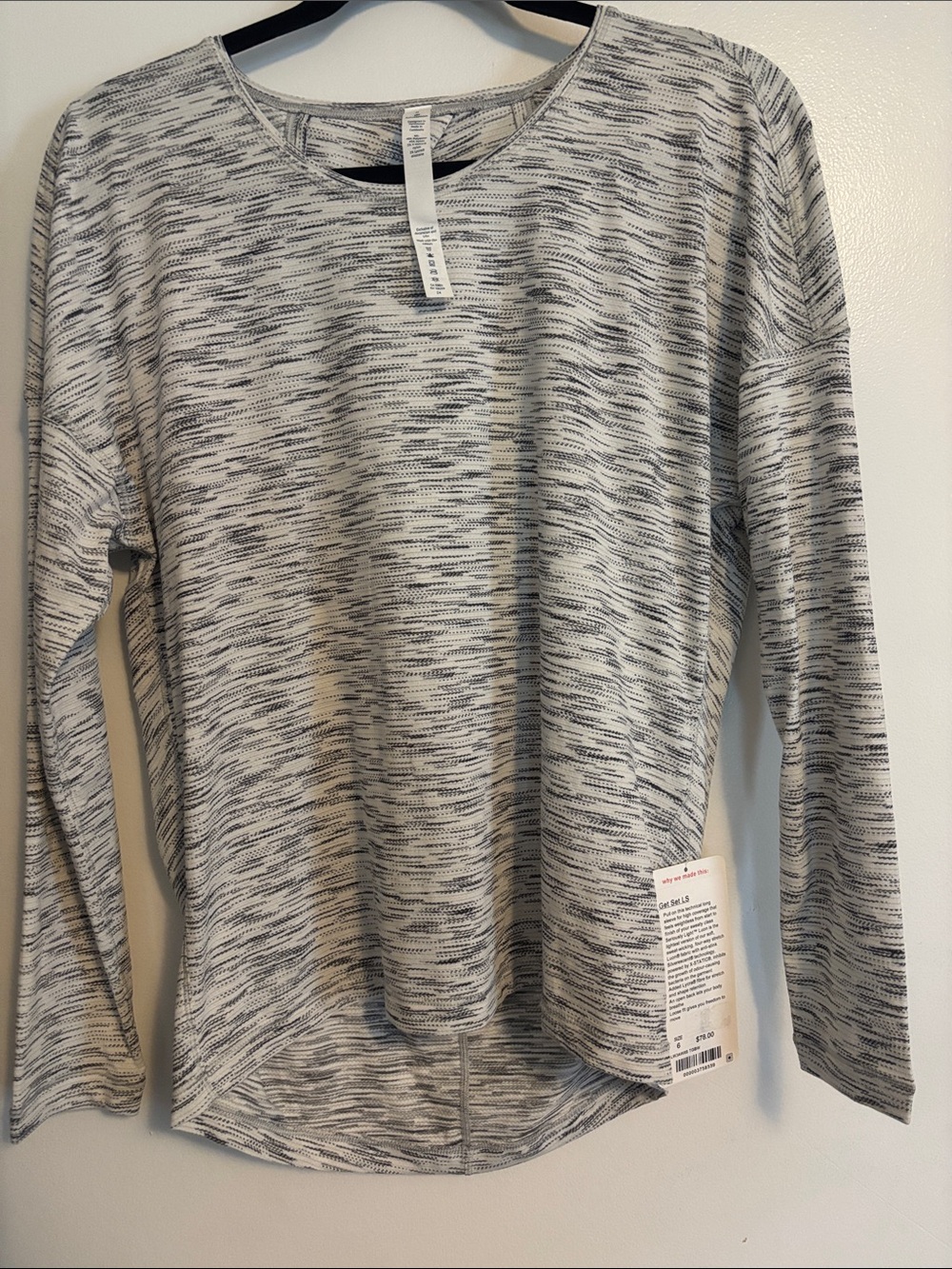 lululemon Get Set  Light Gray Long Sleeve Top